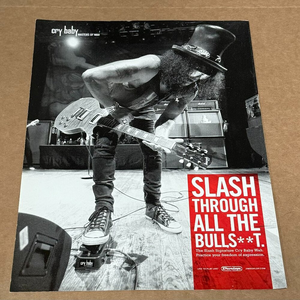 Slash of Guns N' Roses - Dunlop Cry Baby Wah - 2011 Print Advertisement
